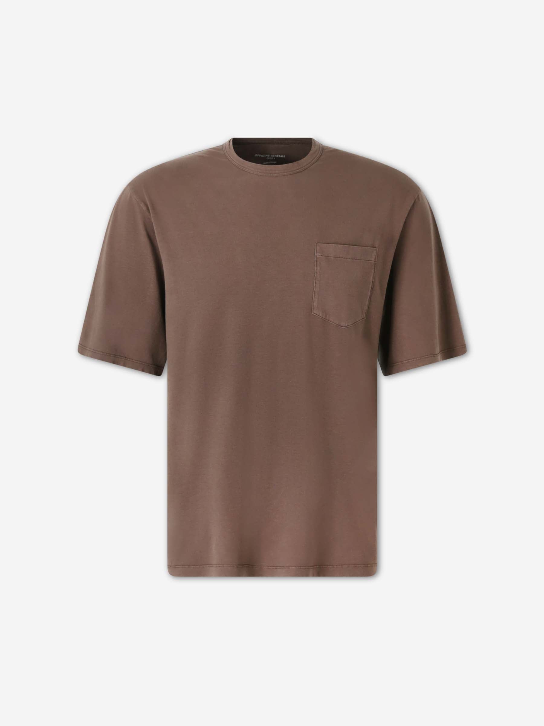 Officine Générale Hombre Barcelona Camiseta con Bolsillo color Marrón Oscuro sku 553-004488 01 - Foto 1