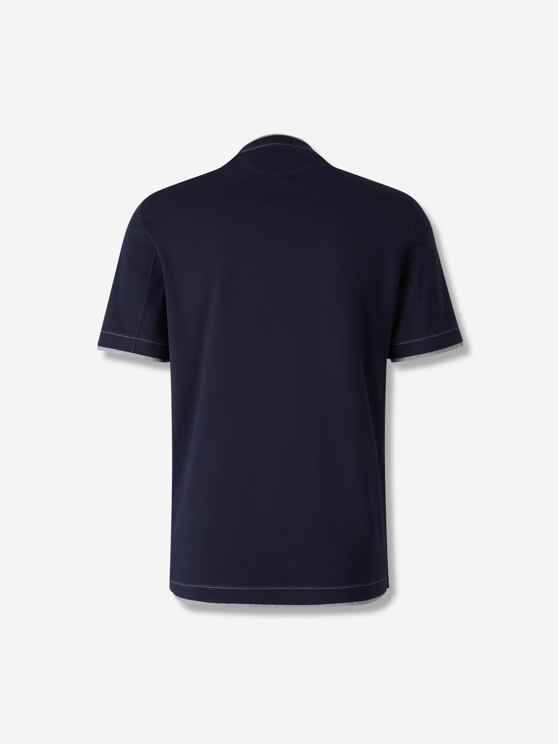 Brunello Cucinelli Hombre Barcelona Camiseta Manga Corta color Azul Noche sku 553-004494 02 - Foto 2