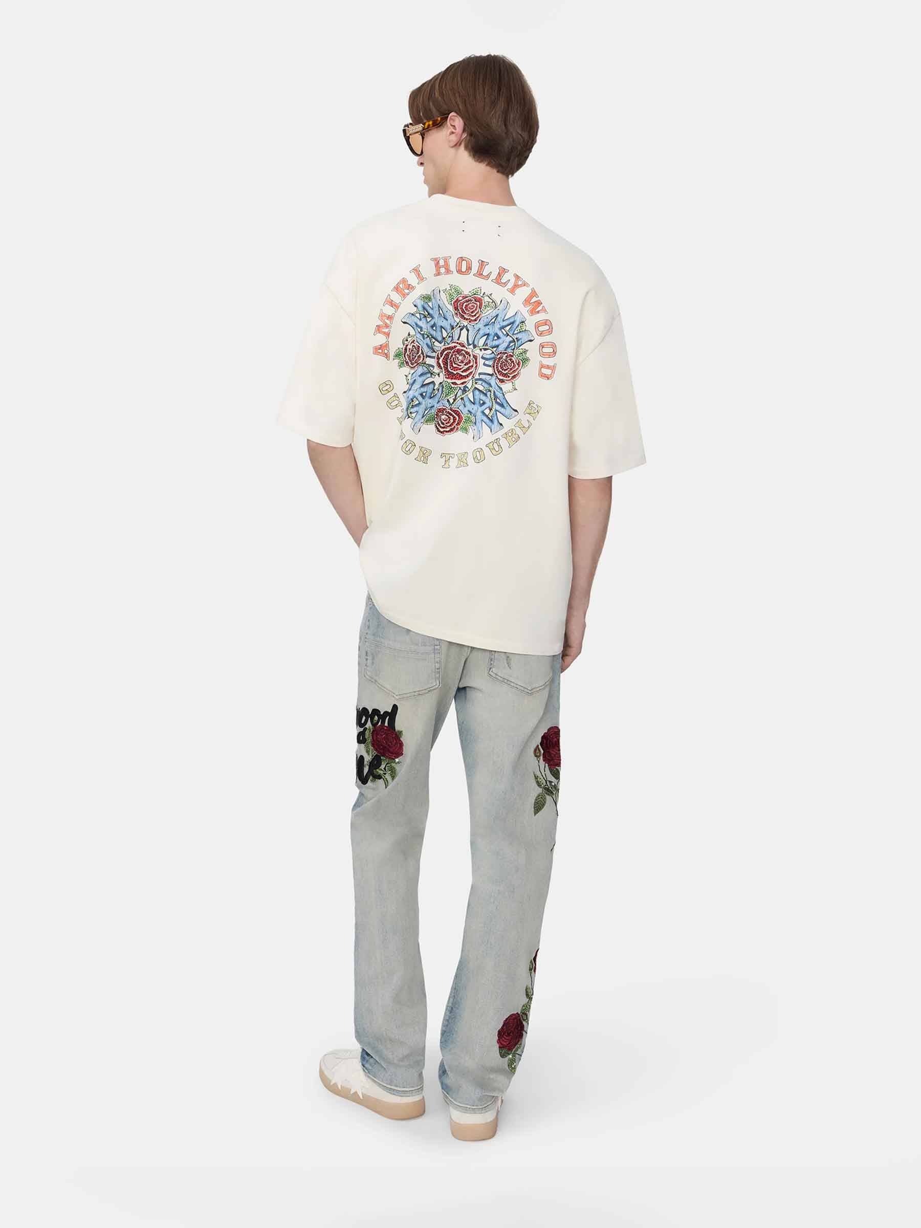 Amiri Hombre Barcelona Camiseta Cuello Redondo color Marfil sku 553-004510 01 - Foto 2