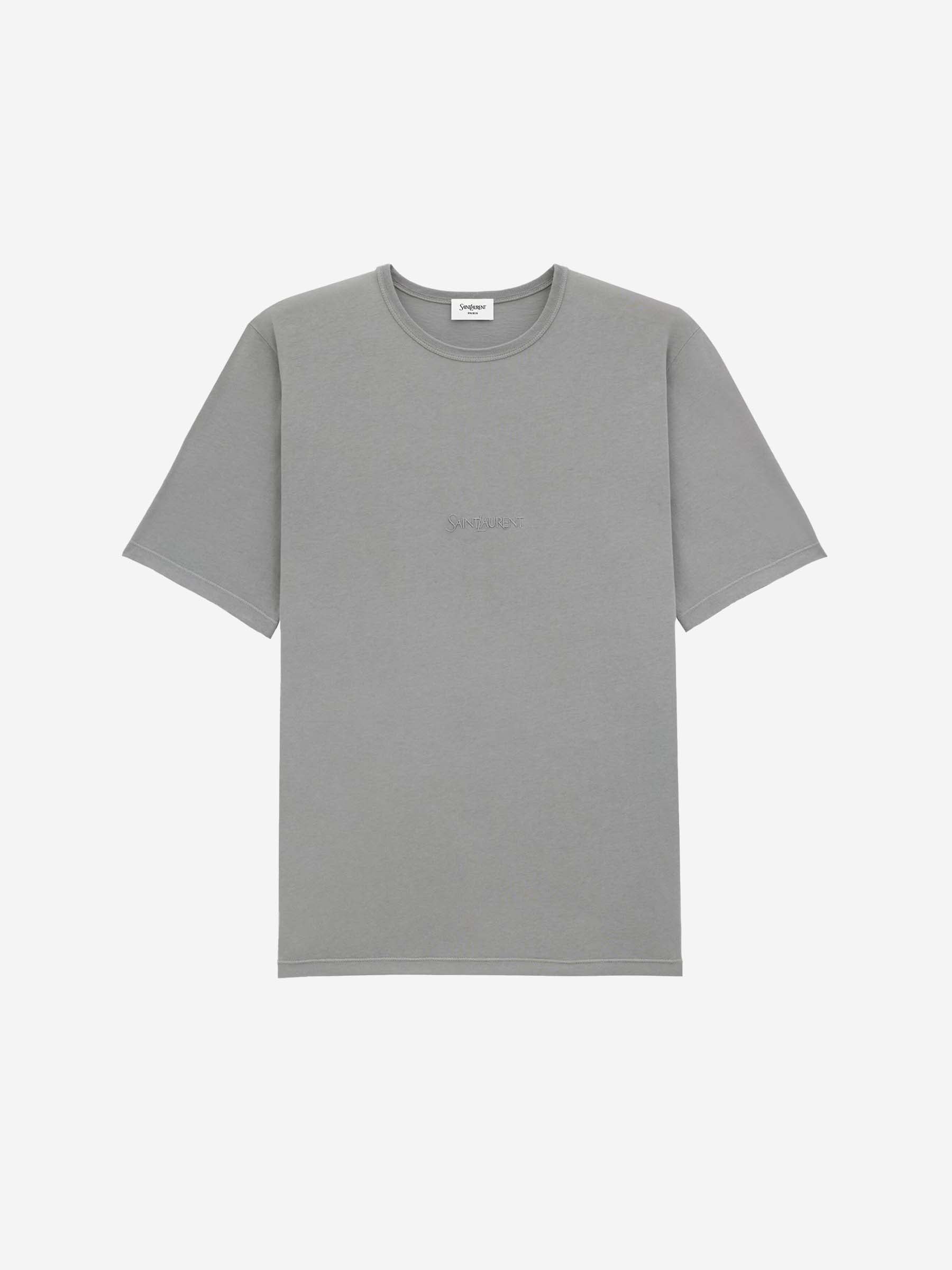Saint Laurent Hombre Barcelona Camiseta Algodón Logo color Gris sku 553-004513 02 - Foto 1