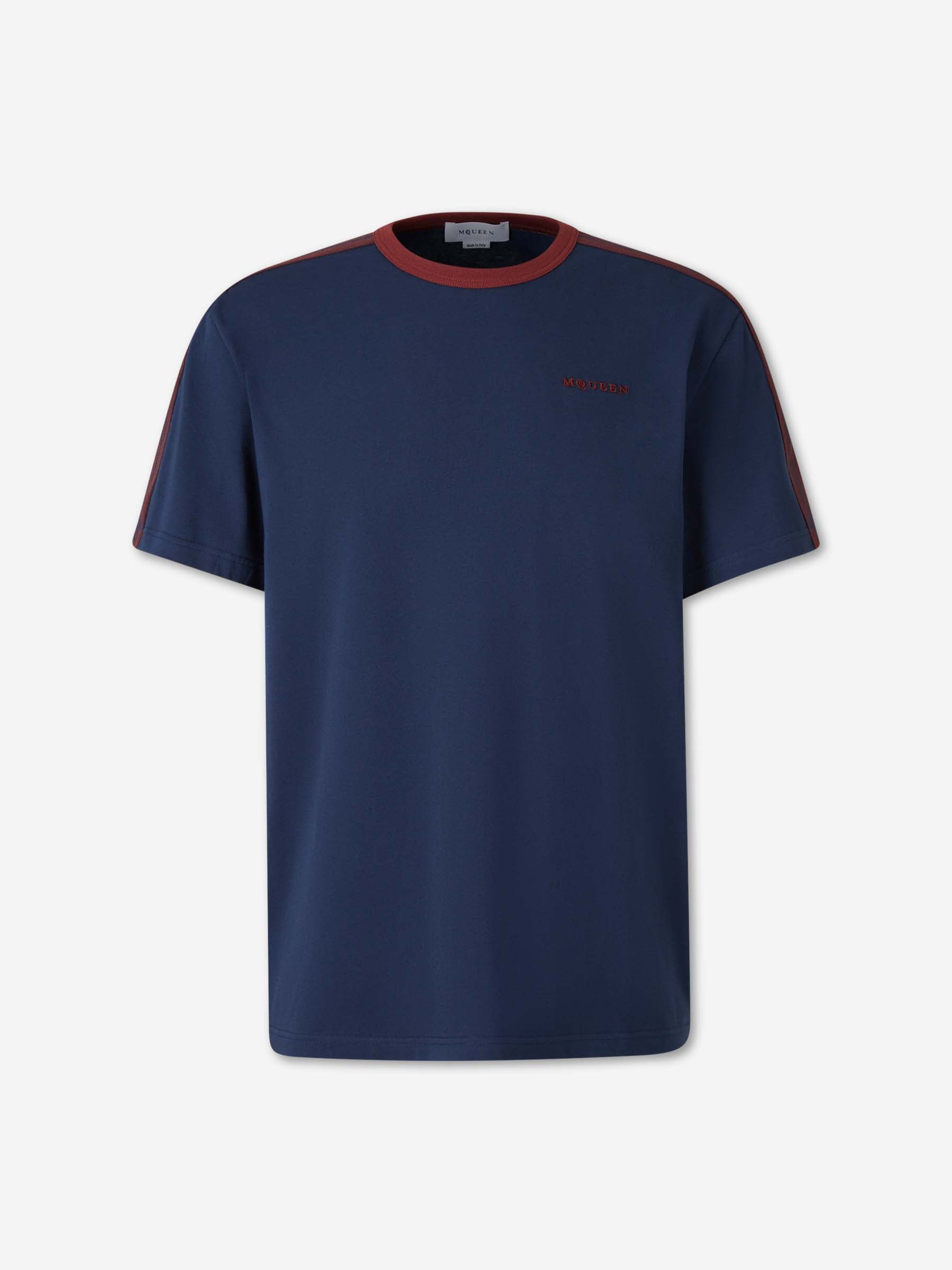 Alexander McQueen Hombre Barcelona Camiseta Cuello Redondo color Azul Marino sku 553-004521 01 - Foto 1