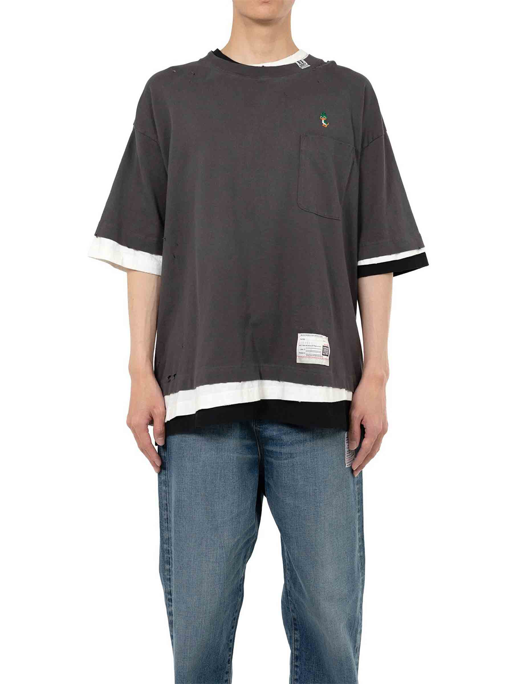 Maison Mihara Yasuhiro Hombre Barcelona Camiseta Cuello Redondo color Negro sku 553-004522 01 - Foto 2