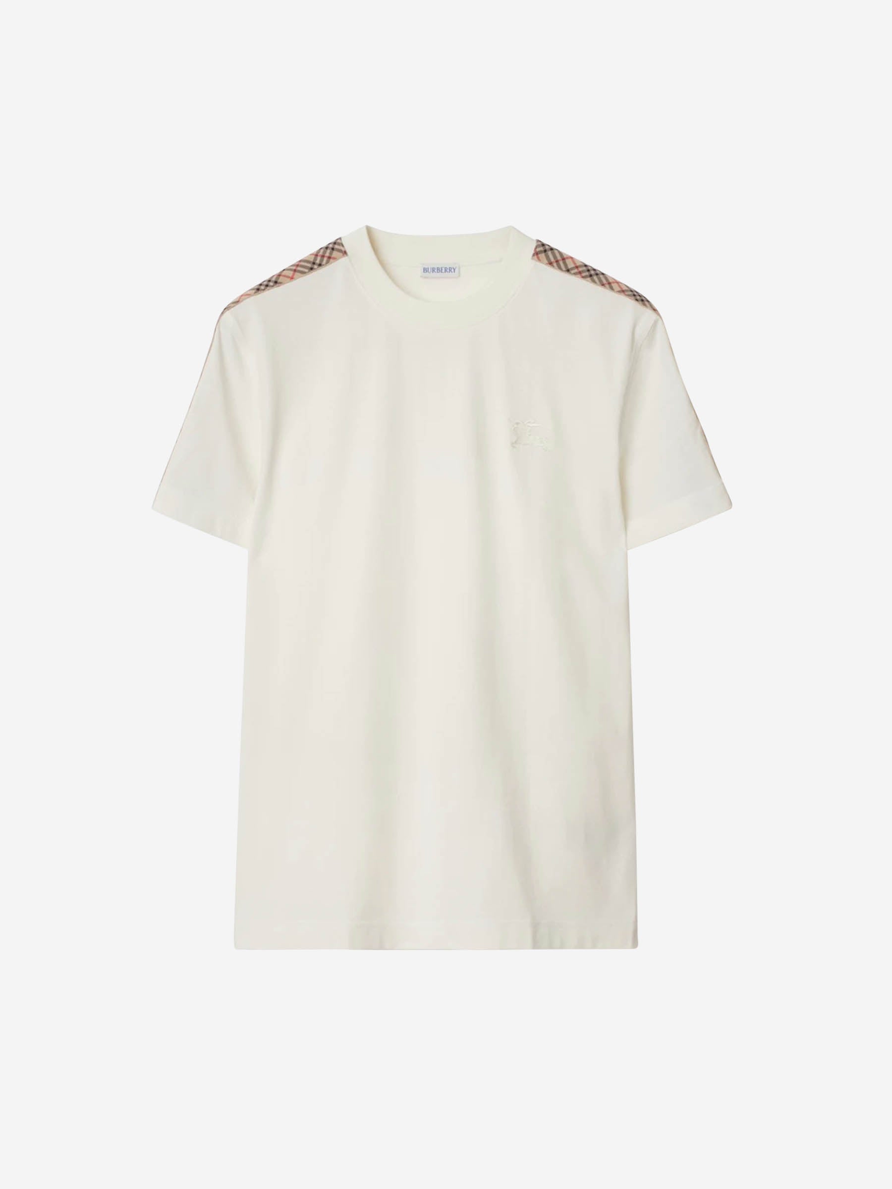 Burberry Hombre Barcelona Camiseta Check Algodón color Blanco sku 553-004548 01 - Foto 1