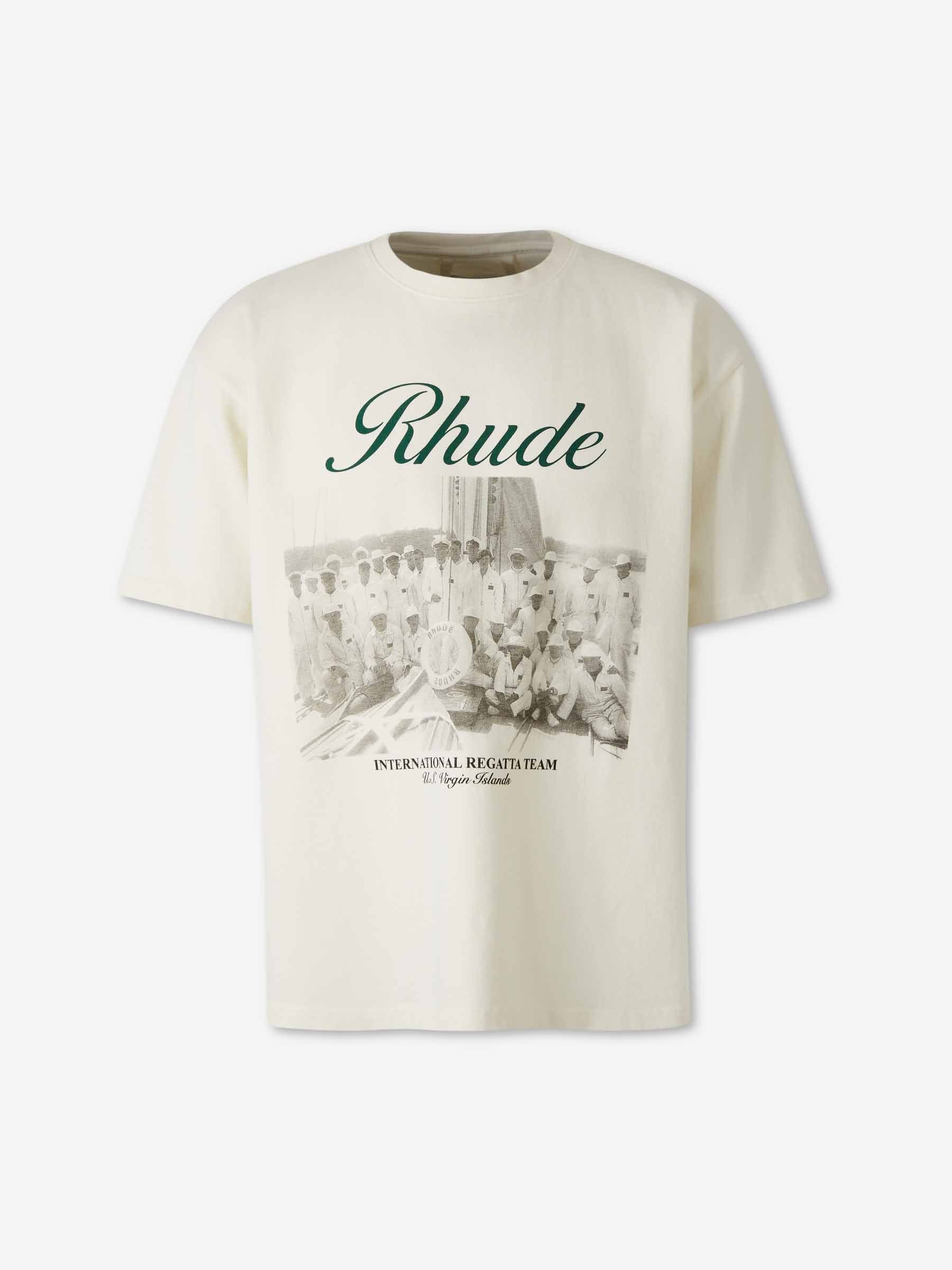 Rhude Hombre Barcelona Camiseta Gráfica Algodón color Blanco sku 553-004564 01 - Foto 1