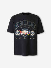 Rhude Hombre Barcelona Camiseta Cuello Redondo color Negro sku 553-004566 01 - Foto 1