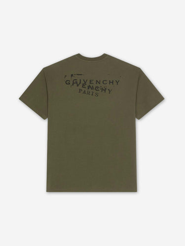 Givenchy Hombre Barcelona Camiseta Logo Algodón color Verde Militar sku 553-004576 02 - Foto 2
