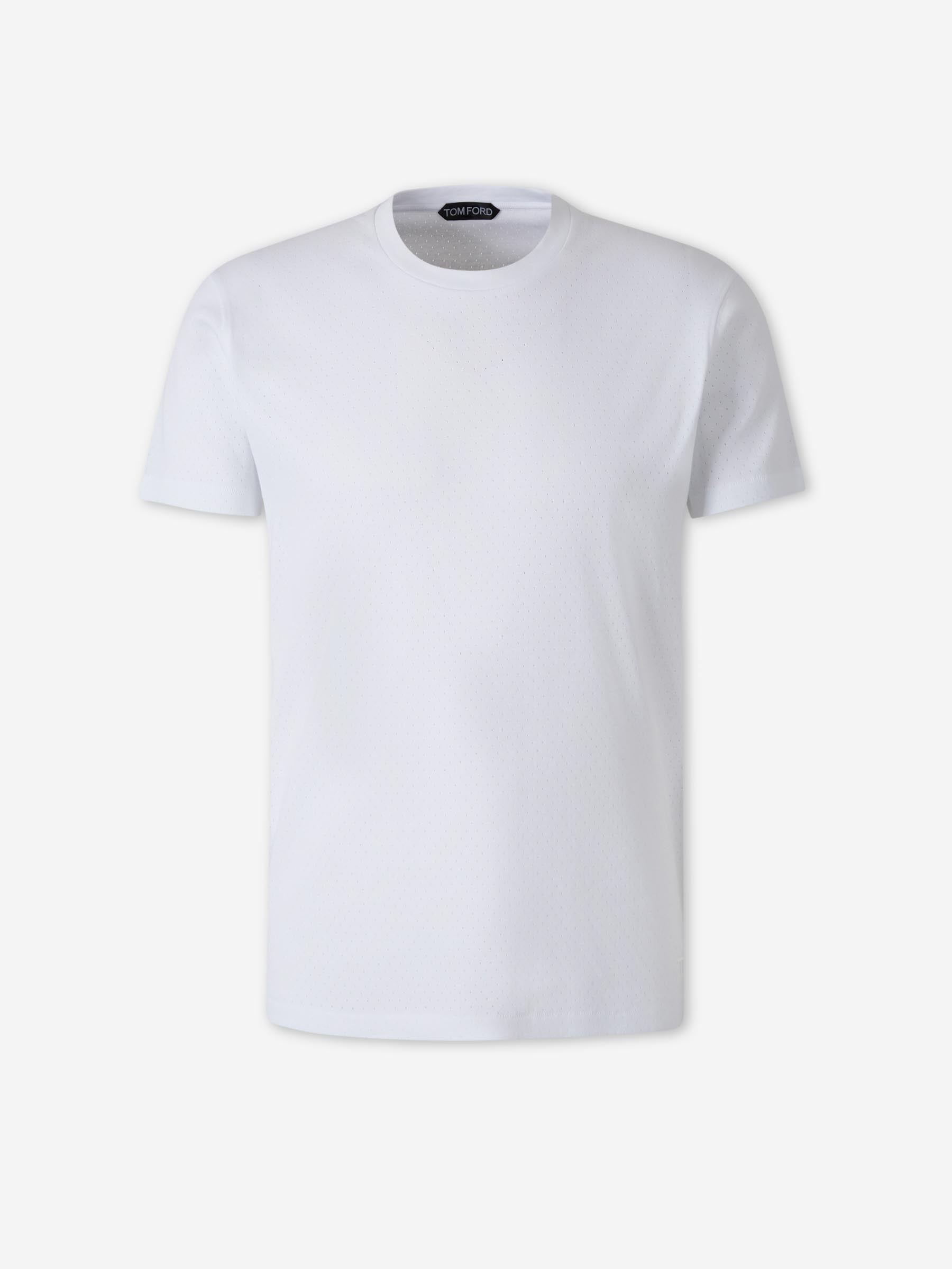 Tom Ford Hombre Barcelona Camiseta Cuello Redondo color Blanco sku 553-004584 01 - Foto 1