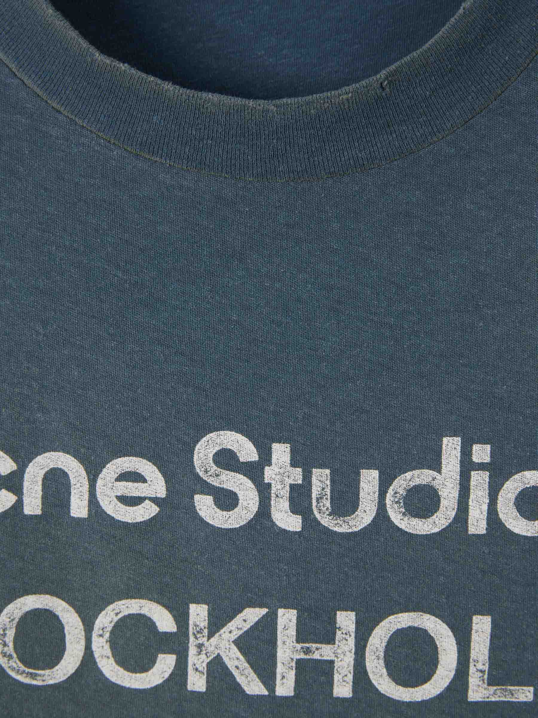 Acne Studios Hombre Barcelona Camiseta Cuello Redondo color Azul Índigo sku 553-004589 02 - Foto 2