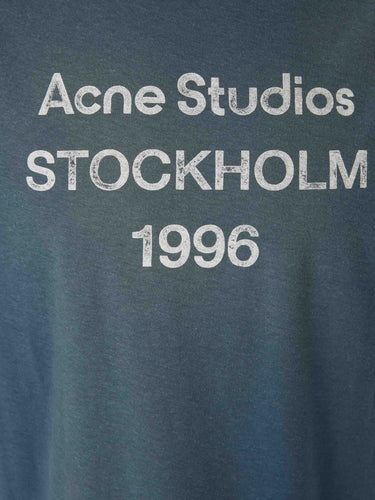 Acne Studios Hombre Barcelona Camiseta Cuello Redondo color Azul Índigo sku 553-004589 02 - Foto 3