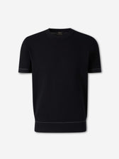 Brioni Hombre Barcelona Camiseta Cuello Redondo color Azul Noche sku 553-004599 02 - Foto 1