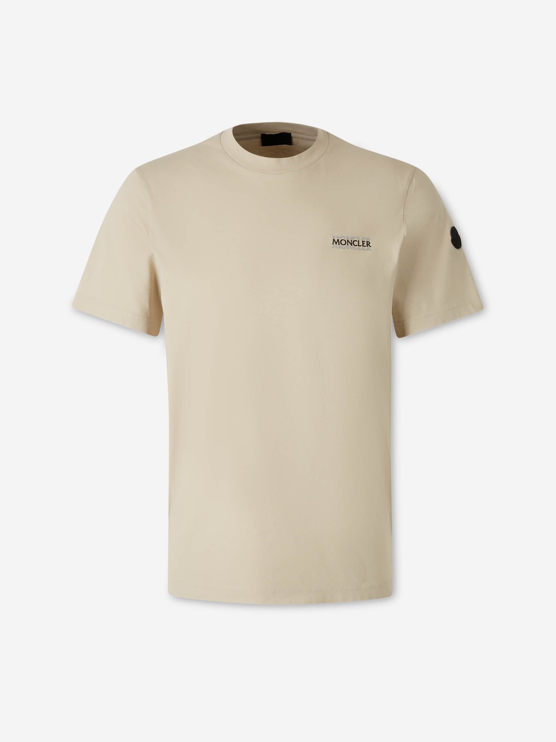 Moncler Hombre Barcelona Camiseta Cuello Redondo color Beige sku 553-004629 01 - Foto 1