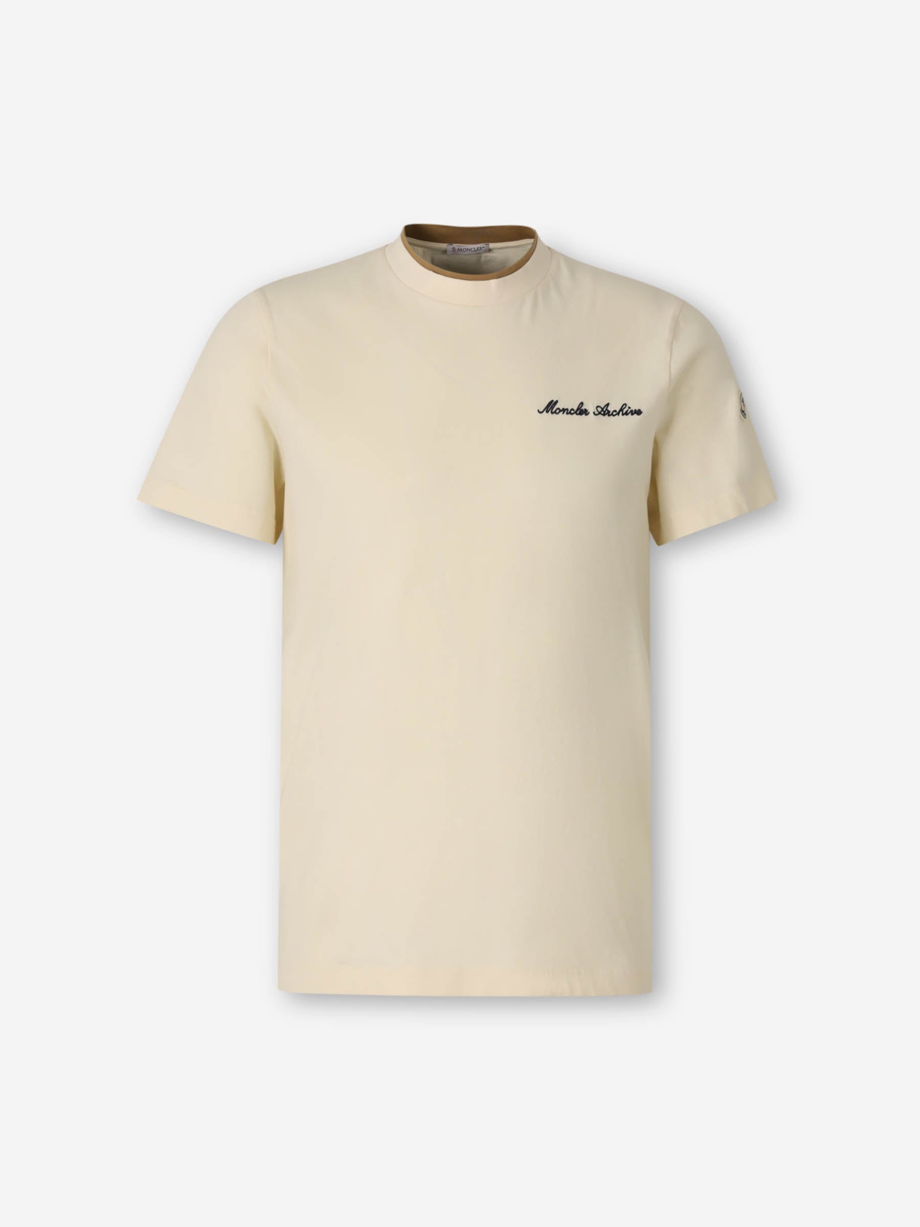 Moncler Hombre Barcelona Camiseta Cuello Redondo color Marfil sku 553-004632 01 - Foto 1