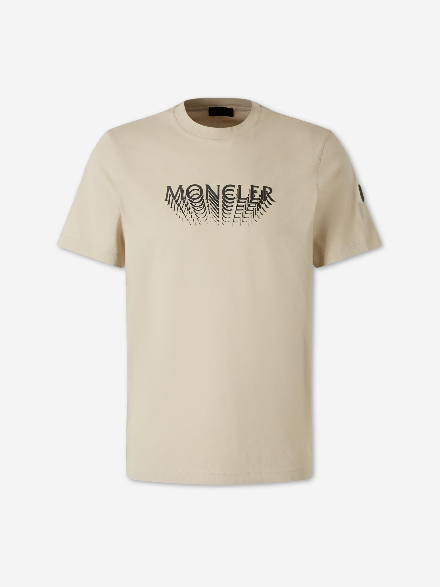 Moncler Hombre Barcelona Camiseta Cuello Redondo color Beige sku 553-004634 01 - Foto 1