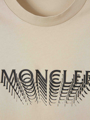 Moncler Hombre Barcelona Camiseta Cuello Redondo color Beige sku 553-004634 01 - Foto 3