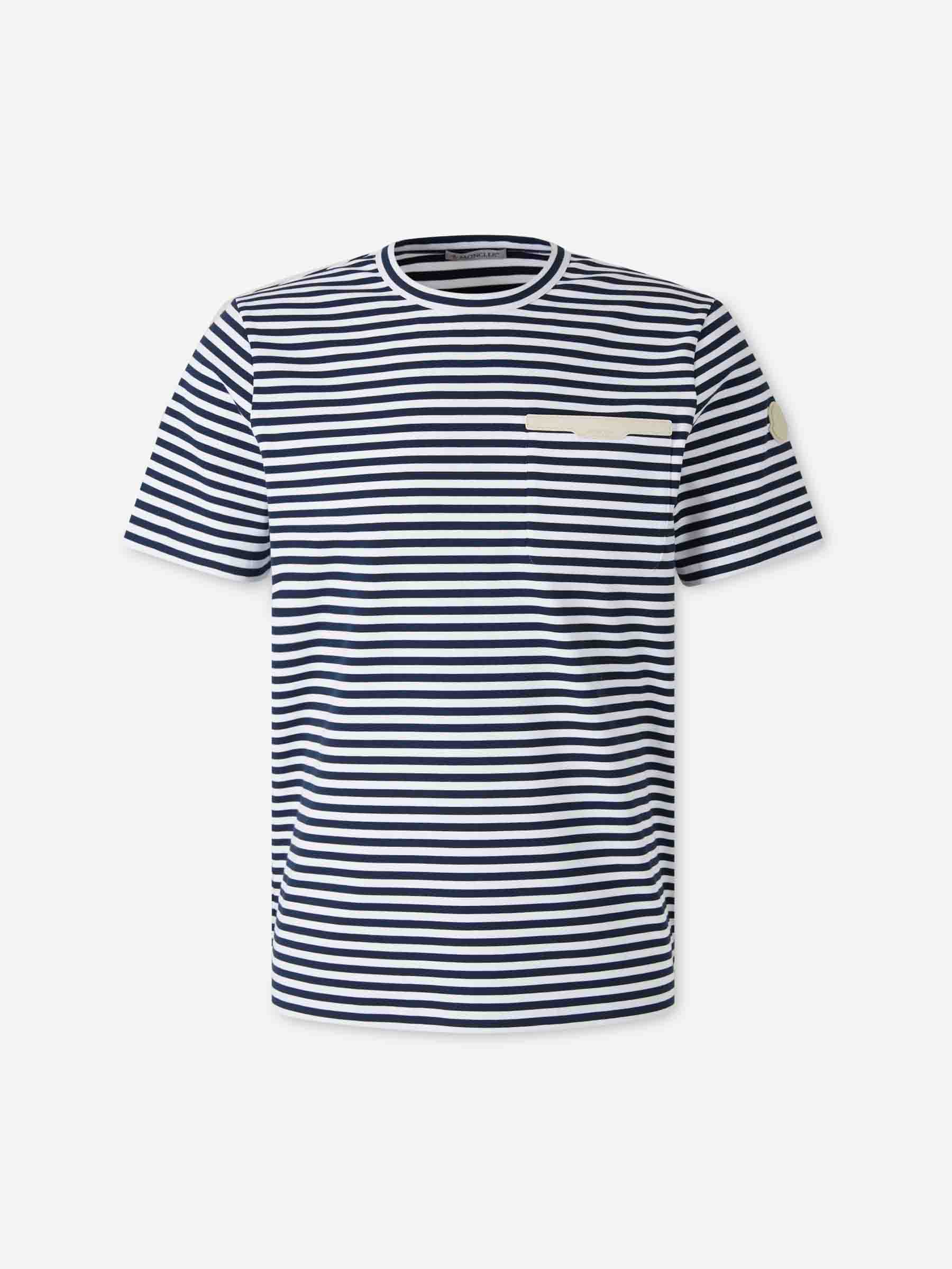 Moncler Hombre Barcelona Camiseta Algodón Rayas color Azul Marino sku 553-004635 01 - Foto 1