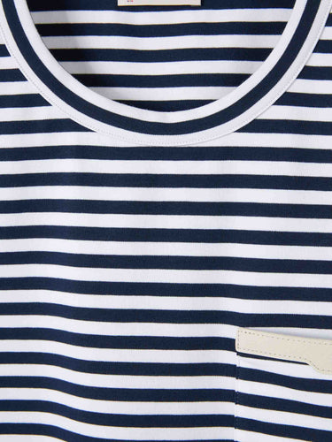 Moncler Hombre Barcelona Camiseta Algodón Rayas color Azul Marino sku 553-004635 01 - Foto 3