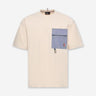 Moncler Grenoble Hombre Barcelona Camiseta con bolsillo de tejido vaquero color Beige sku 553-004644 01 - Foto 1