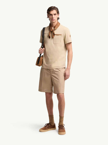 Moncler Hombre Barcelona Camiseta de algodón con ribete de piel color Beige sku 553-004648 01 - Foto 2