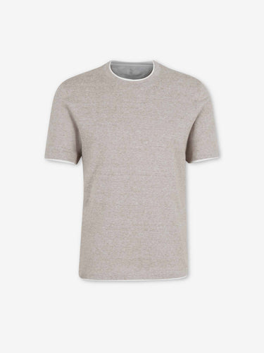 Brunello Cucinelli Hombre Barcelona Camiseta Cuello Redondo color Taupe sku 553-004661 02 - Foto 1