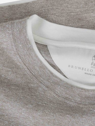 Brunello Cucinelli Hombre Barcelona Camiseta Cuello Redondo color Taupe sku 553-004661 02 - Foto 3