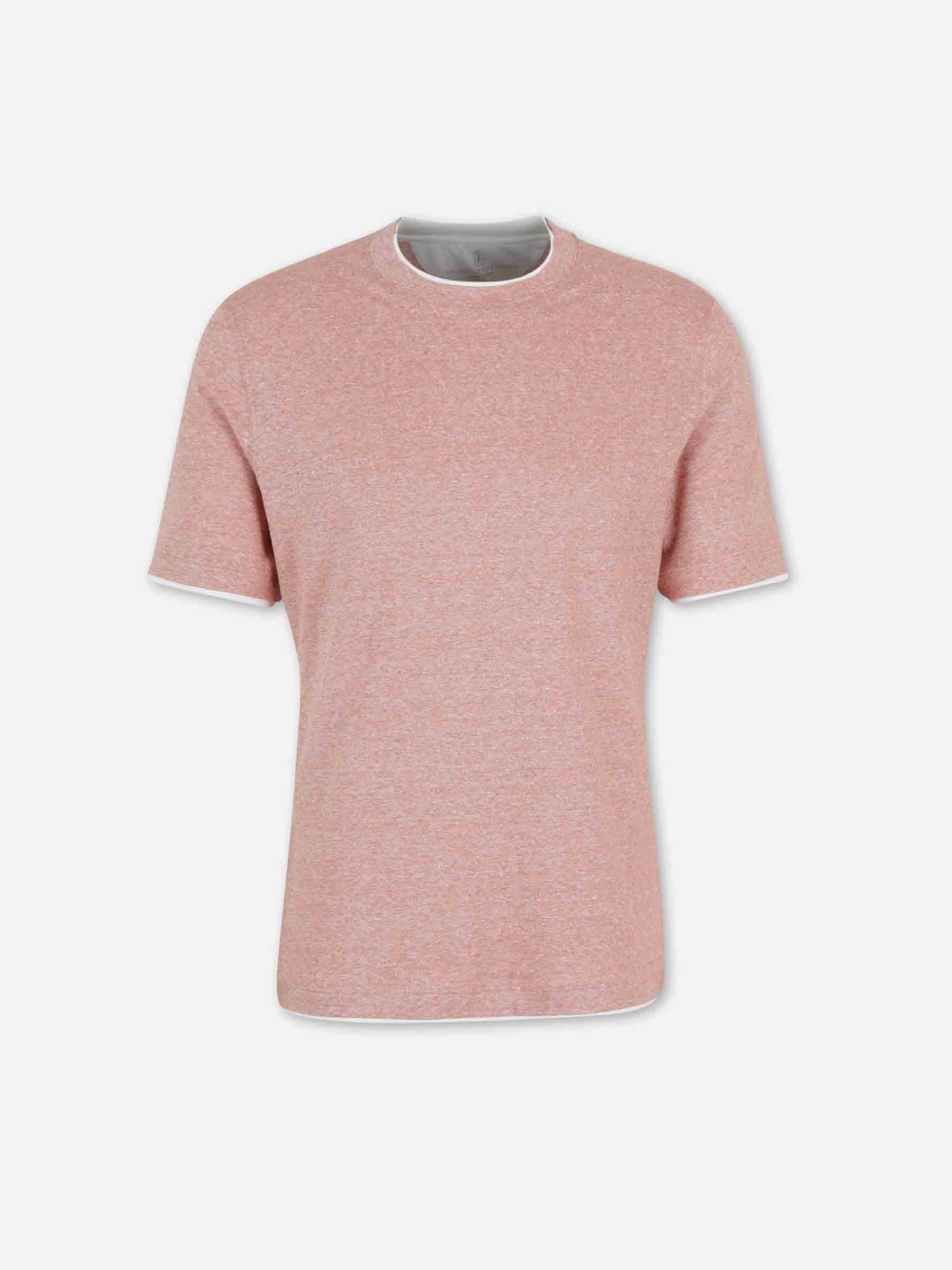 Brunello Cucinelli Hombre Barcelona Camiseta Cuello Redondo color Melocotón sku 553-004661 03 - Foto 1