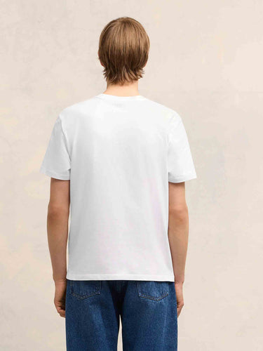 Ami Paris Hombre Barcelona Camiseta Logo Algodón color Blanco sku 553-004691 01 - Foto 3