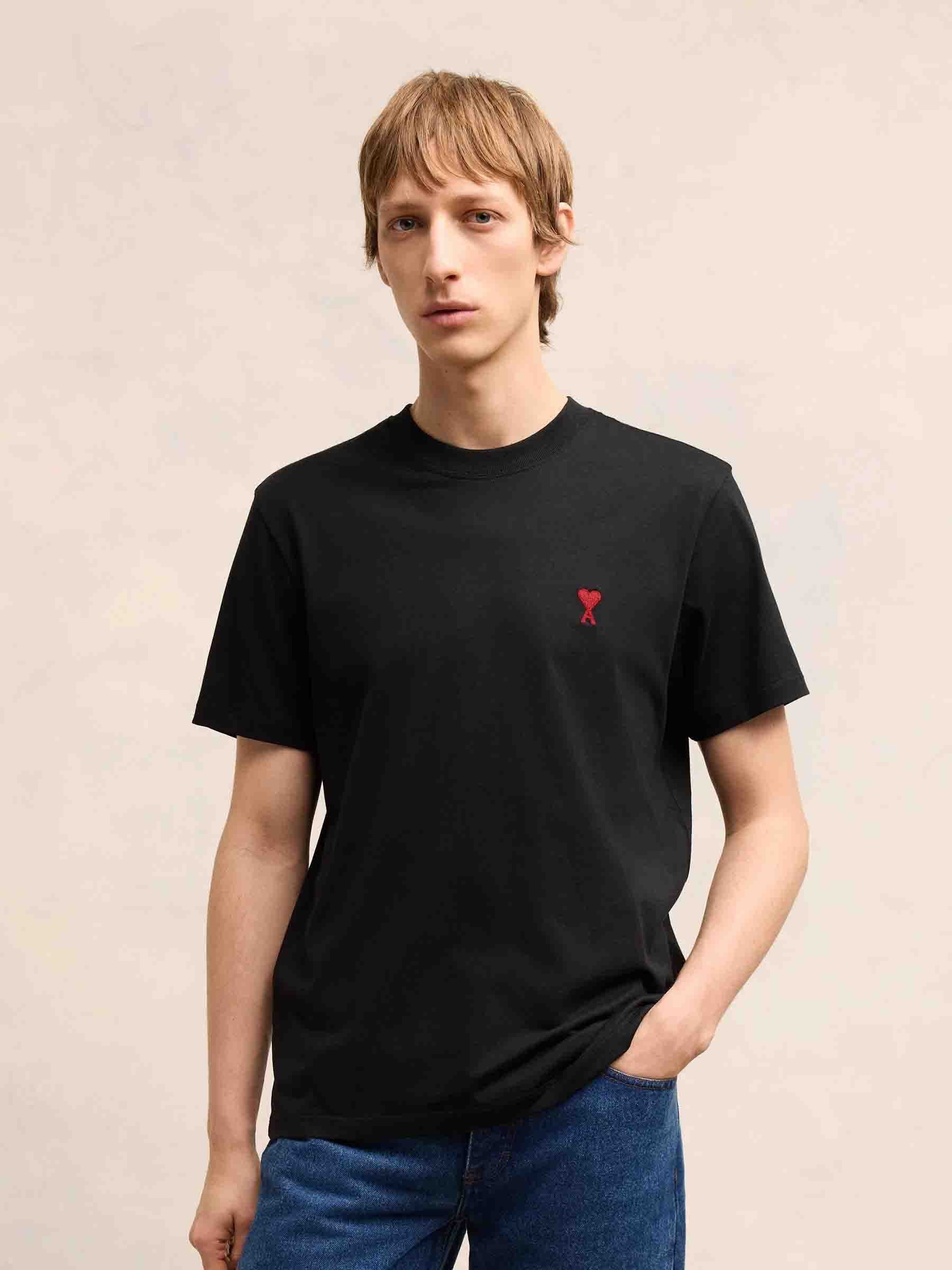 Ami Paris Hombre Barcelona Camiseta Logo Algodón color Negro sku 553-004691 02 - Foto 2