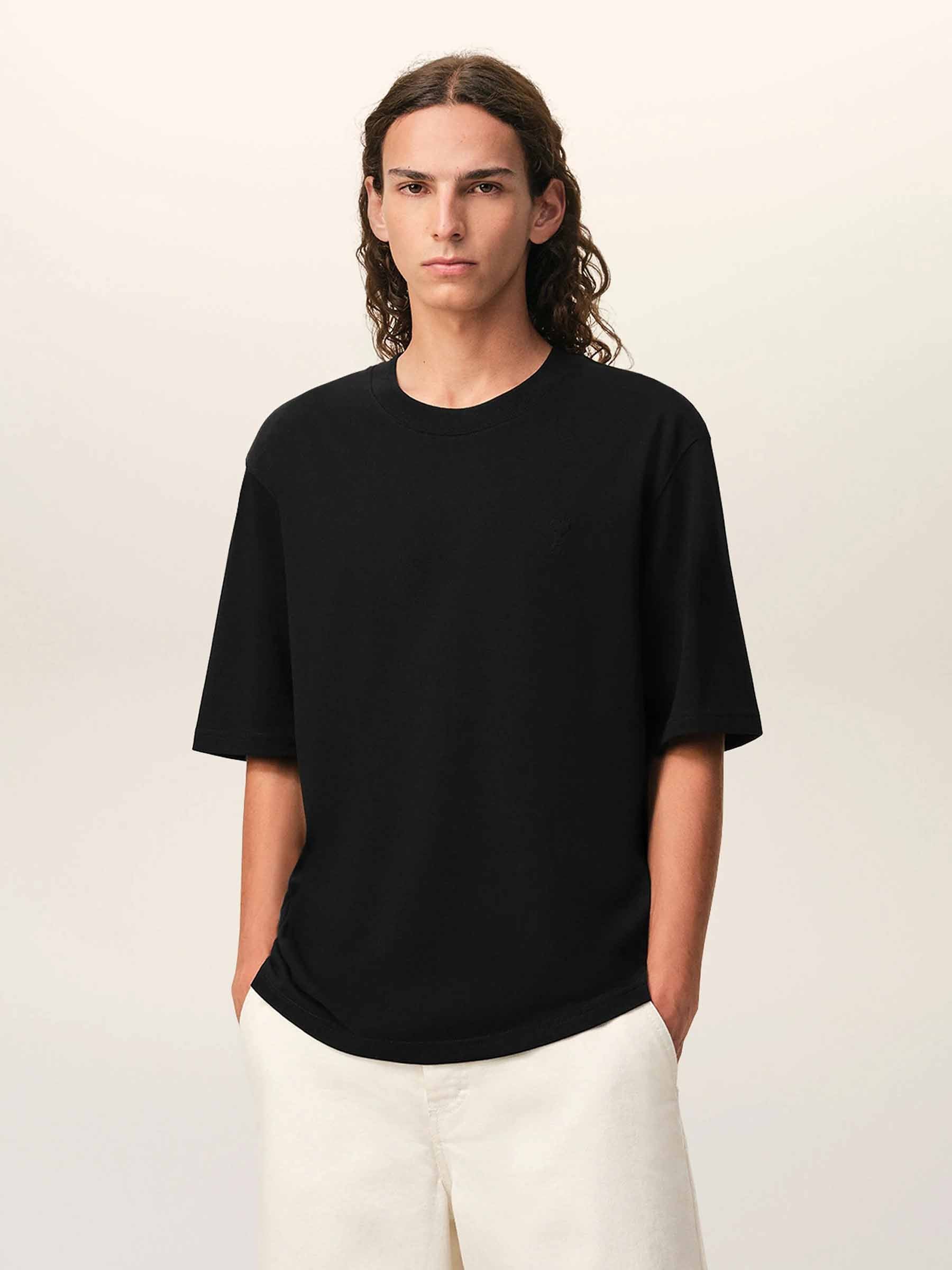 Ami Paris Hombre Barcelona Camiseta Logo Contraste color Negro sku 553-004694 03 - Foto 2