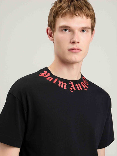 Palm Angels Hombre Barcelona Camiseta Cuello Estampado color Negro sku 553-004699 03 - Foto 4