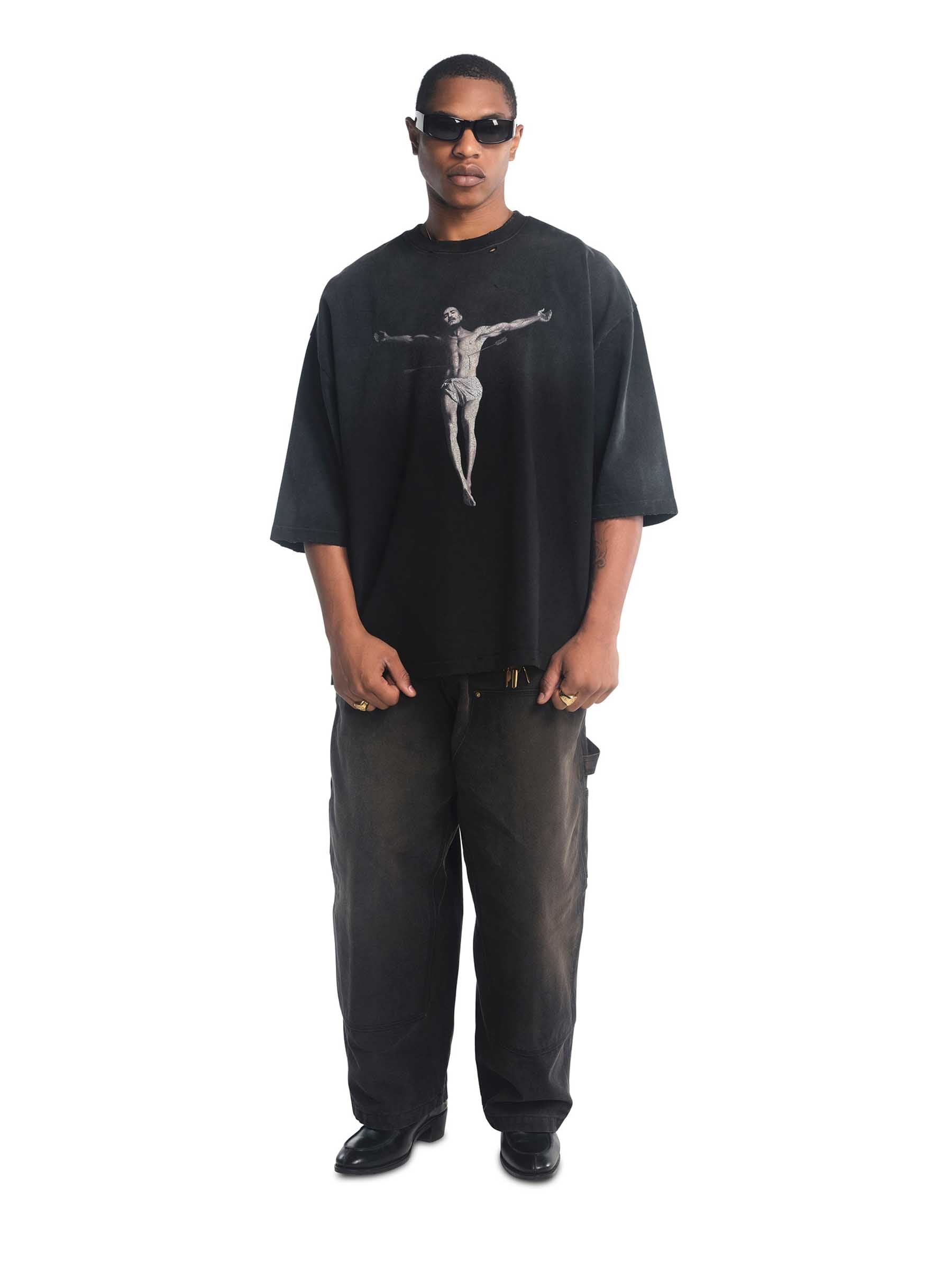 Willy Chavarria Hombre Barcelona Camiseta Cuello Redondo color Negro sku 553-004726 01 - Foto 2