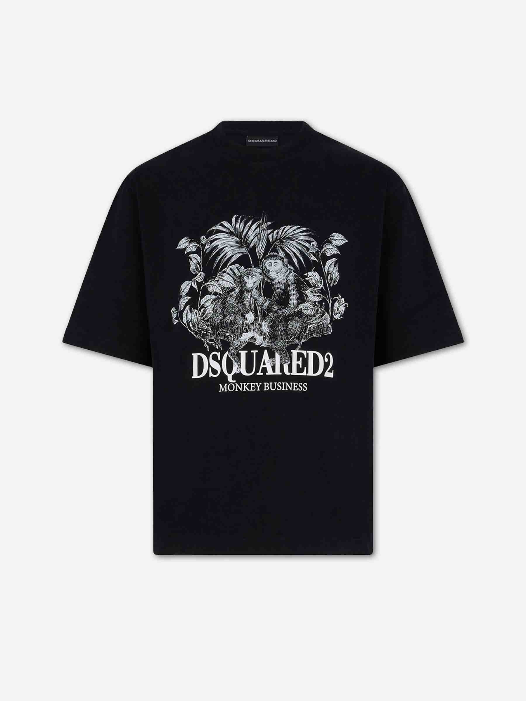 Dsquared2 Hombre Barcelona Camiseta Gráfica Algodón color Negro sku 553-004735 01 - Foto 1