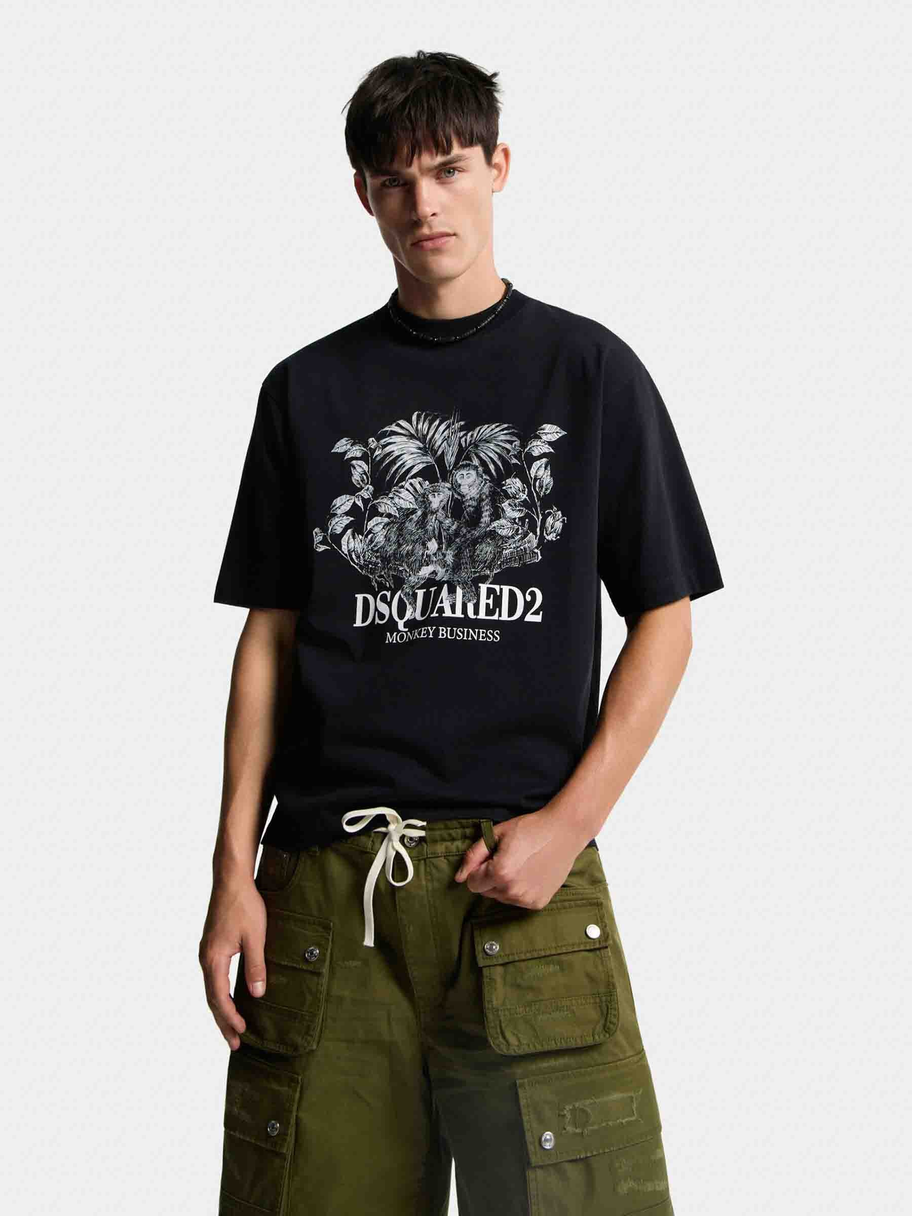 Dsquared2 Hombre Barcelona Camiseta Gráfica Algodón color Negro sku 553-004735 01 - Foto 2