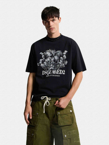 Dsquared2 Hombre Barcelona Camiseta Gráfica Algodón color Negro sku 553-004735 01 - Foto 2