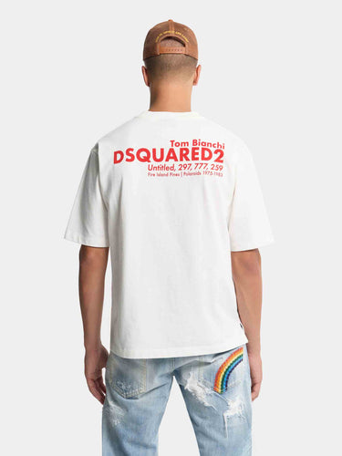 Dsquared2 Hombre Barcelona Camiseta Gráfica Algodón color Blanco sku 553-004736 01 - Foto 4