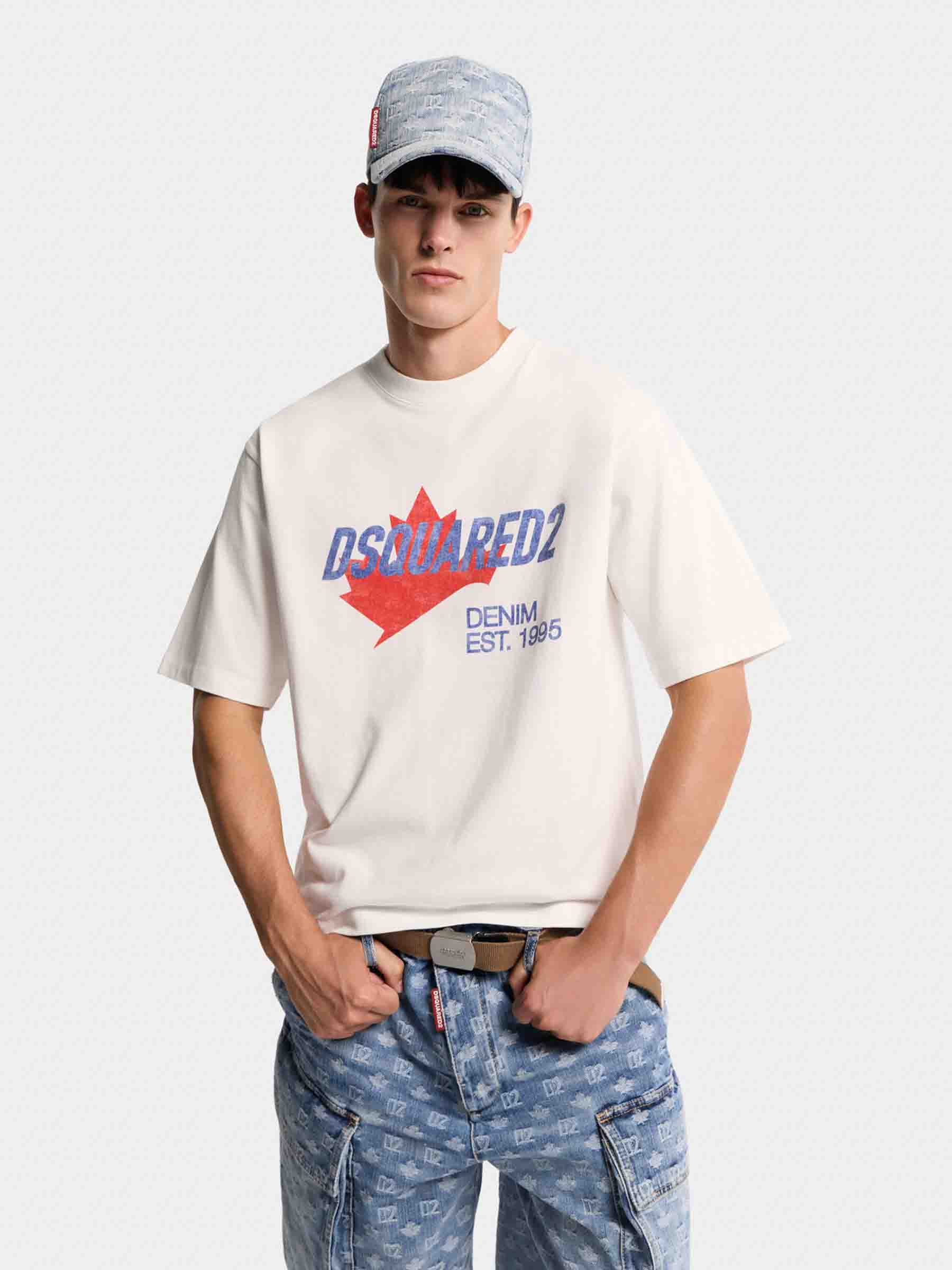 Dsquared2 Hombre Barcelona Camiseta Gráfica Algodón color Blanco sku 553-004738 01 - Foto 2