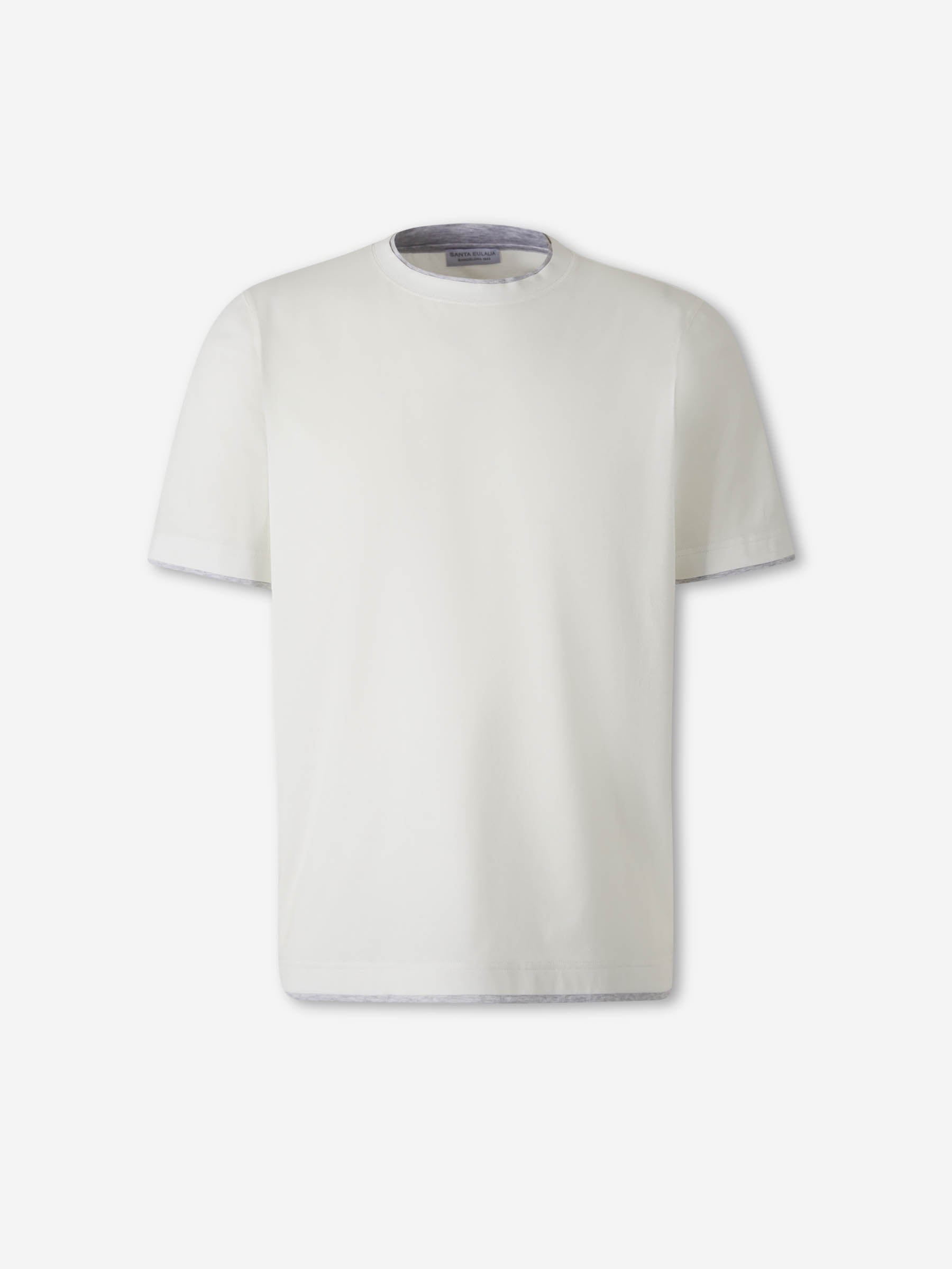 Santa Eulalia Hombre Barcelona Camiseta Ribete Contraste color Blanco sku 553-004745 01 - Foto 1