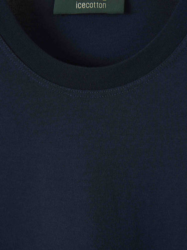 Zanone Hombre Barcelona Camiseta Lisa Algodón color Azul Marino sku 553-004760 02 - Foto 3