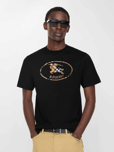 Burberry Hombre Barcelona Camiseta Logo Algodón color Negro sku 553-004765 01 - Foto 2
