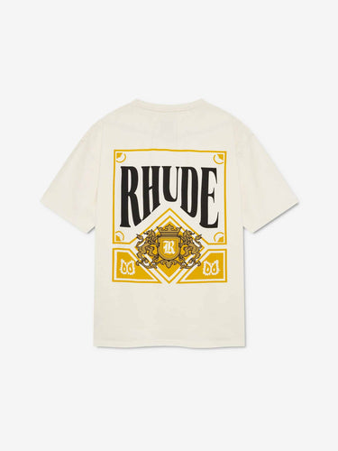 Rhude Hombre Barcelona Camiseta Card Tee color Marfil sku 553-004793 02 - Foto 2