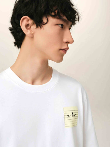 Ami Paris Hombre Barcelona Camiseta Cuello Redondo color Blanco sku 553-004827 01 - Foto 4