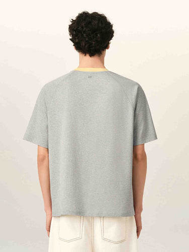 Ami Paris Hombre Barcelona Camiseta Cuello Redondo color Gris Claro sku 553-004828 02 - Foto 3