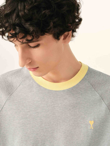 Ami Paris Hombre Barcelona Camiseta Cuello Redondo color Gris Claro sku 553-004828 02 - Foto 4