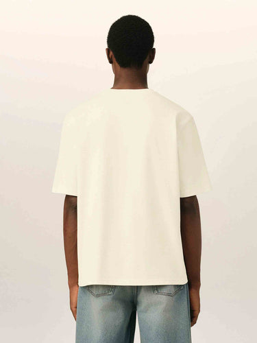 Ami Paris Hombre Barcelona Camiseta Logo Algodón color Crema sku 553-004832 01 - Foto 3