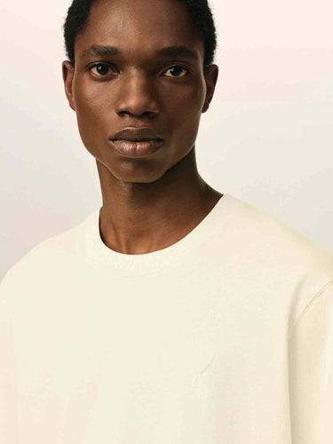 Ami Paris Hombre Barcelona Camiseta Logo Algodón color Crema sku 553-004832 01 - Foto 4