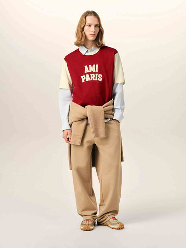 Ami Paris Hombre Barcelona Camiseta Bordado Algodón color Rojo sku 553-004836 01 - Foto 2