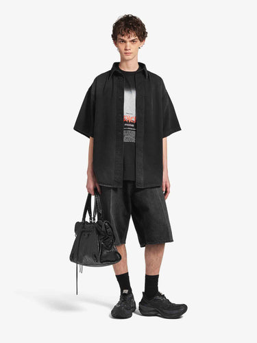 Balenciaga Hombre Barcelona Camisa Denim Capas color Negro sku 553-004872 01 - Foto 2