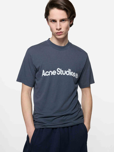 Acne Studios Hombre Barcelona Camiseta Logo color Azul Índigo sku 553-004880 01 - Foto 2