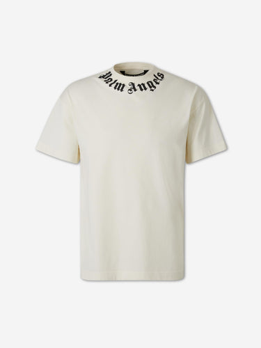 Palm Angels Hombre Barcelona Camiseta Manga Corta Logo color Marfil sku 553-004907 03 - Foto 1