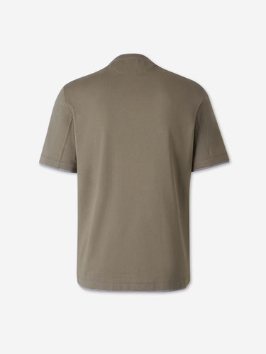 Brunello Cucinelli Hombre Barcelona Camiseta Manga Corta Capas color Verde Militar sku 553-004919 02 - Foto 2
