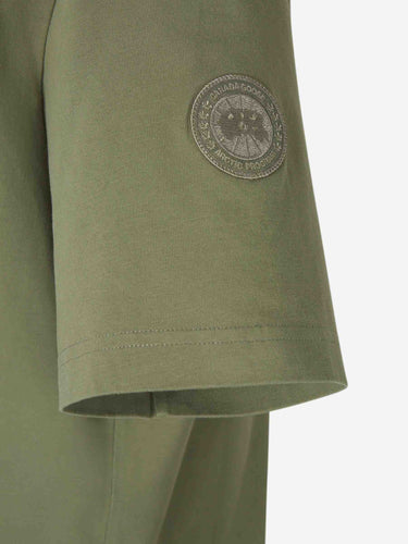 Canada Goose Hombre Barcelona Camiseta Lisa Algodón color Verde Militar sku 553-004976 03 - Foto 4